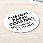 Aangepaste persoonlijke PAPIER-ONDERZETTERS (6) RO Ronde Kartonnen Onderzetter (Gebogen)