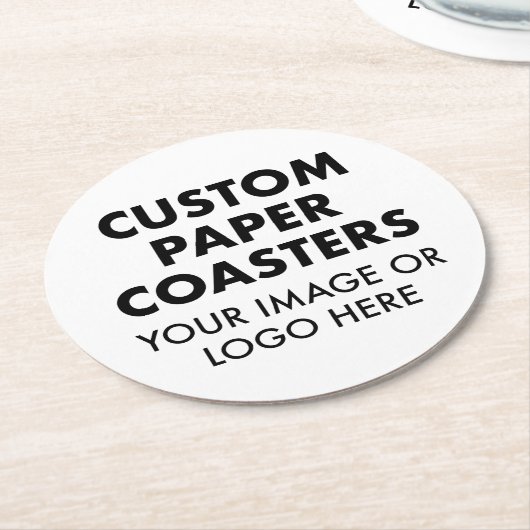 Aangepaste persoonlijke PAPIER-ONDERZETTERS (6) RO Ronde Kartonnen Onderzetter (Gebogen)