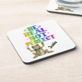 Aangepaste persoonlijke positieve boho kikker hipp bier onderzetter (Linkerzijde)