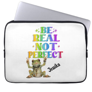 Aangepaste persoonlijke positieve boho kikker Hipp Laptop Sleeve