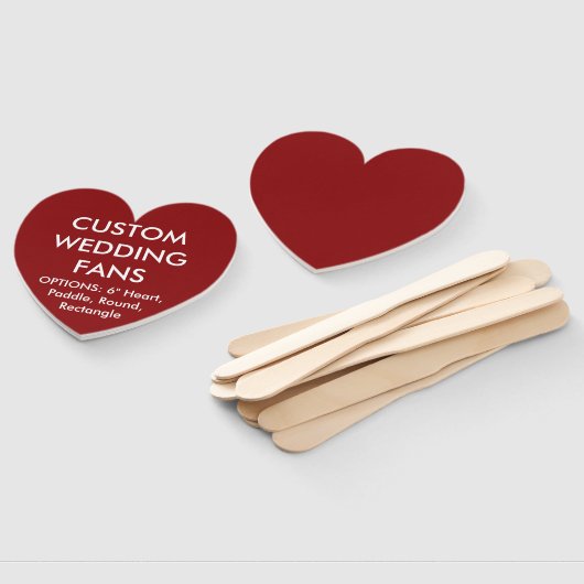 Aangepaste persoonlijke RED HEART WEDDING FANTS Handwaaier (Niet-gemonteerd)