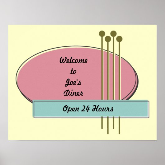 Aangepaste persoonlijke retro 50s stijladvertentie poster (Voorkant)