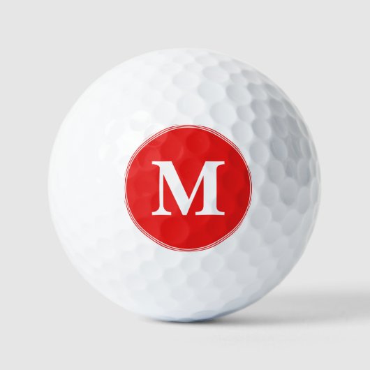 Aangepaste Persoonlijke Rood Witte Gemonogrammeerd Golfballen (Voorkant)