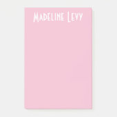 Aangepaste persoonlijke roze advertentie met naam post-it® notes (Voorkant)