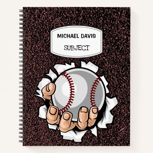 Aangepaste persoonlijke spiraal voor honkbalfans notitieboek (Voorkant)