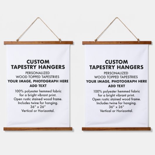 Aangepaste persoonlijke TAPESTRY-HANGERS 26 x 36 i Hangend Wandkleed (Dubbel)