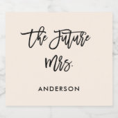 Aangepaste persoonlijke toekomst mevrouw Engaged Sparkling Wijnetiket (Enkel label)