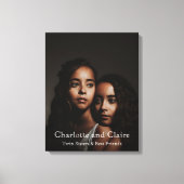 Aangepaste persoonlijke tweelingzussenfoto canvas afdruk (Voorkant)