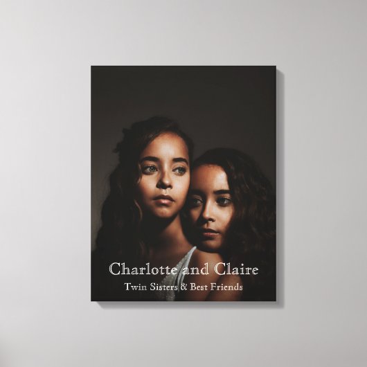 Aangepaste persoonlijke tweelingzussenfoto canvas afdruk (Voorkant)