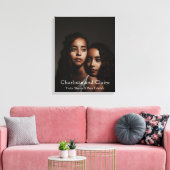 Aangepaste persoonlijke tweelingzussenfoto canvas afdruk (Insitu (Woonkamer))