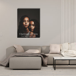 Aangepaste persoonlijke tweelingzussenfoto canvas afdruk