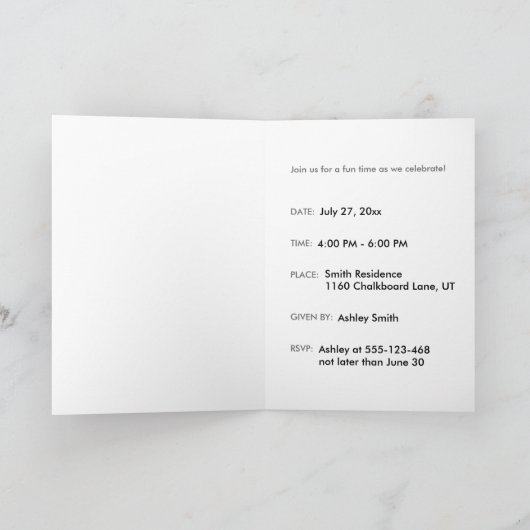 Aangepaste persoonlijke uitnodiging tot geboorte,  (Binnen)