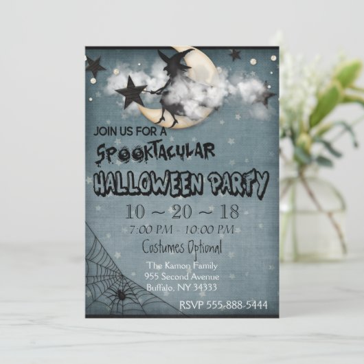 Aangepaste persoonlijke uitnodiging voor Halloween (Staand voorkant)