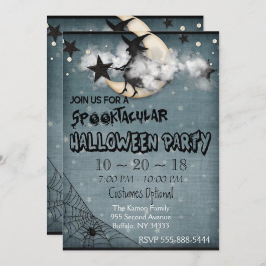 Aangepaste persoonlijke uitnodiging voor Halloween (Voorkant / Achterkant)