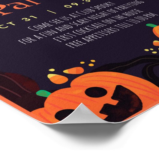 Aangepaste persoonlijke uitnodiging voor Halloween Poster (Hoek)