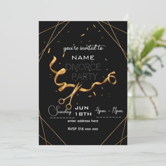 Aangepaste persoonlijke uitnodiging voor scheiding (Staand voorkant)