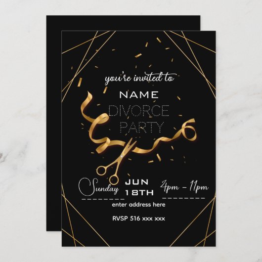 Aangepaste persoonlijke uitnodiging voor scheiding (Voorkant / Achterkant)