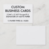 Aangepaste persoonlijke Visitekaartjes lege Sjablo (Voorkant / Achterkant)