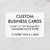 Aangepaste persoonlijke Visitekaartjes lege Sjablo (Voorkant)