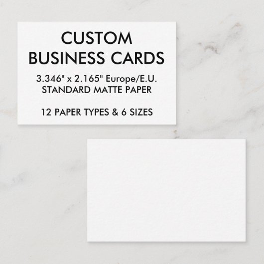 Aangepaste persoonlijke Visitekaartjes lege Sjablo (Voorkant / Achterkant)