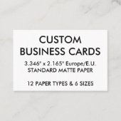 Aangepaste persoonlijke Visitekaartjes lege Sjablo (Voorkant)