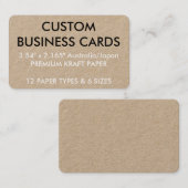 Aangepaste persoonlijke Visitekaartjes lege Sjablo (Voorkant / Achterkant)