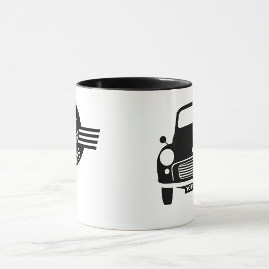 Aangepaste persoonlijke witte Morris Minor mok (Midden)