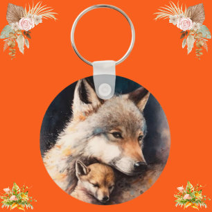 Aangepaste persoonlijke Wolf Pet foto Traditioneel Sleutelhanger