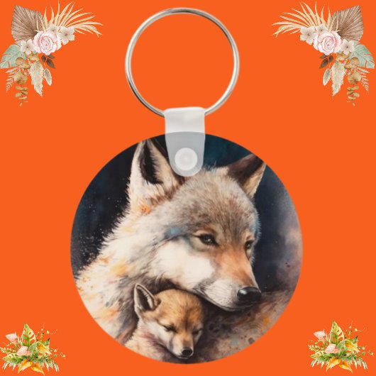 Aangepaste persoonlijke Wolf Pet foto Traditioneel Sleutelhanger