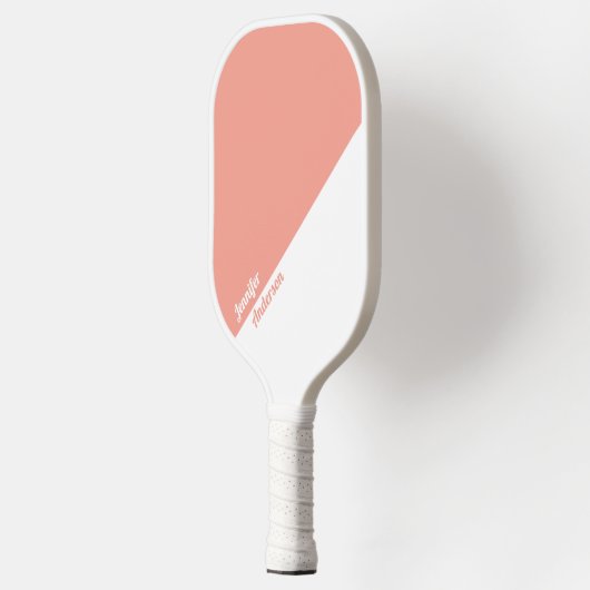 Aangepaste perzik en wit pickleball paddle (Links)