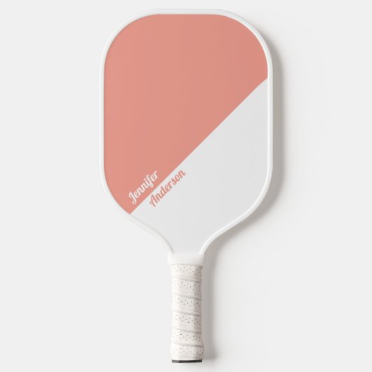 Aangepaste perzik en wit pickleball paddle (Voorkant)