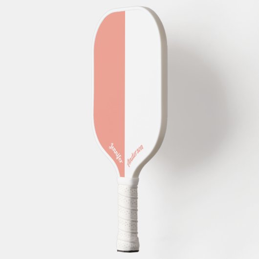 Aangepaste perzik en wit pickleball paddle (Links)