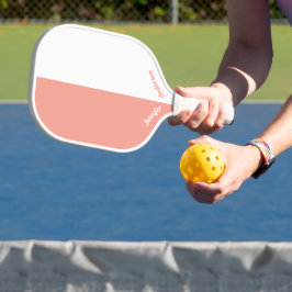 Aangepaste perzik en wit pickleball paddle