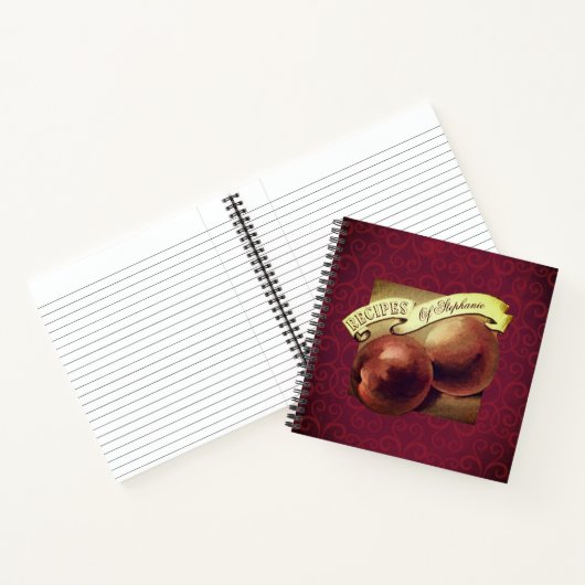 Aangepaste  perziken Elegant Retro Recipes Notitieboek (Binnen)