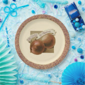 Aangepaste perziken Elegant Retro Recipes Papieren Bordje (Feest)