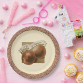 Aangepaste perziken Elegant Retro Recipes Papieren Bordje (Feest)