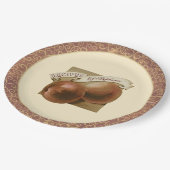 Aangepaste perziken Elegant Retro Recipes Papieren Bordje (Gekanteld)