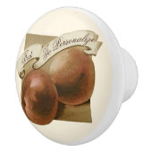 Aangepaste  perziken, kleuterschool keramische knop (Rechts)