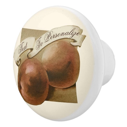 Aangepaste  perziken, kleuterschool keramische knop (Rechts)