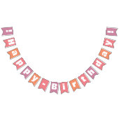 Aangepaste perzikkoraalroze gelukkige verjaardag vlaggetjes (Alle)