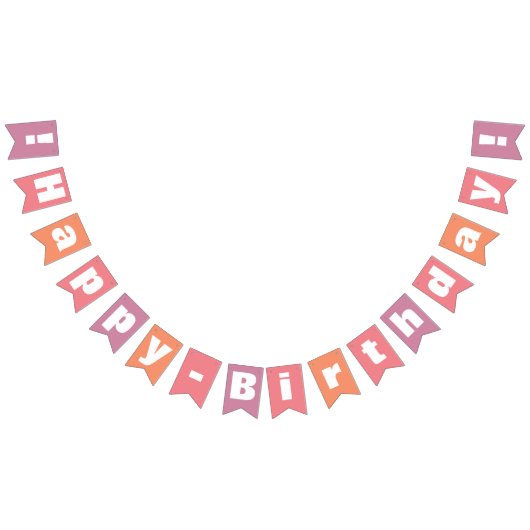 Aangepaste perzikkoraalroze gelukkige verjaardag vlaggetjes (Alle)