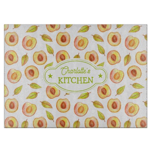 Aangepaste perzikWaterverf, keuken Snijplank (Voorkant)