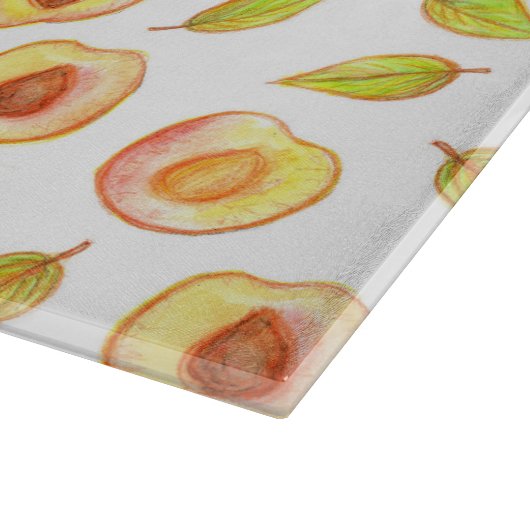 Aangepaste perzikWaterverf, keuken Snijplank (Hoek)