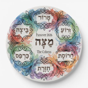 Aangepaste Pesach Seder Bord Hebreeuwse Paasavond