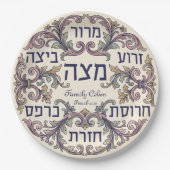Aangepaste Pesach Seder bord voor alle gasten Pesa (Voorkant)