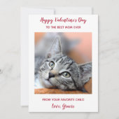 Aangepaste Pet Cat Foto Best Mam Ever Valentijnsda Feestdagenkaart (Voorkant)