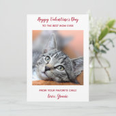 Aangepaste Pet Cat Foto Best Mam Ever Valentijnsda Feestdagenkaart (Staand voorkant)