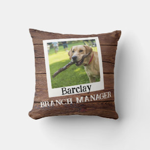 Aangepaste Pet Dog "Branch Manager" Funny Cute Kussen
