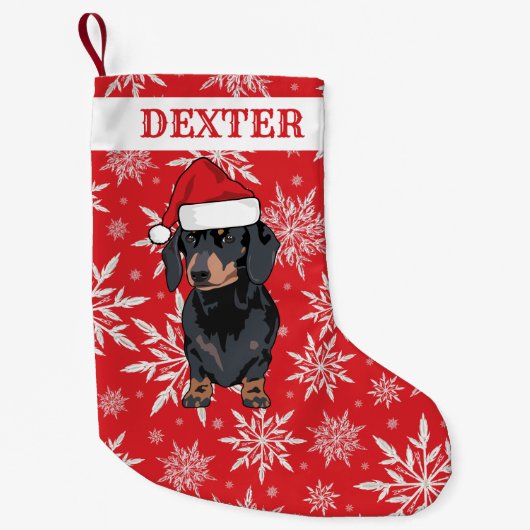 Aangepaste Pet Dog | Dachshund Gift Kleine Kerstsok (Voorkant)