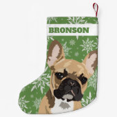 Aangepaste Pet Dog | Fawn French Bulldog Gift Kleine Kerstsok (Achterkant)